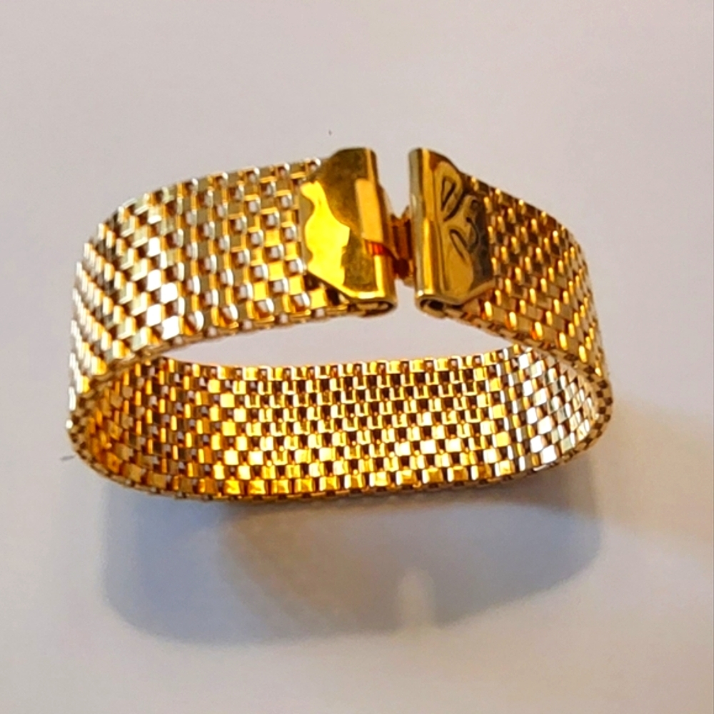 Vintage Monet Gold Bracelet Hollywood Glam